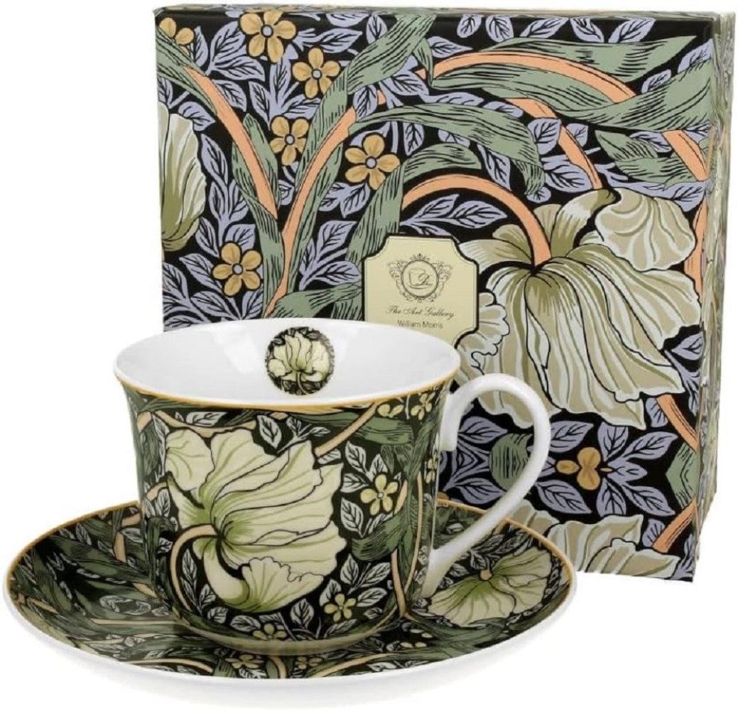 DUO ART GALLERY Jumbobecher 400 ml PIMPERNEL mit Untertasse, New Bone China Porzellan Bild 1