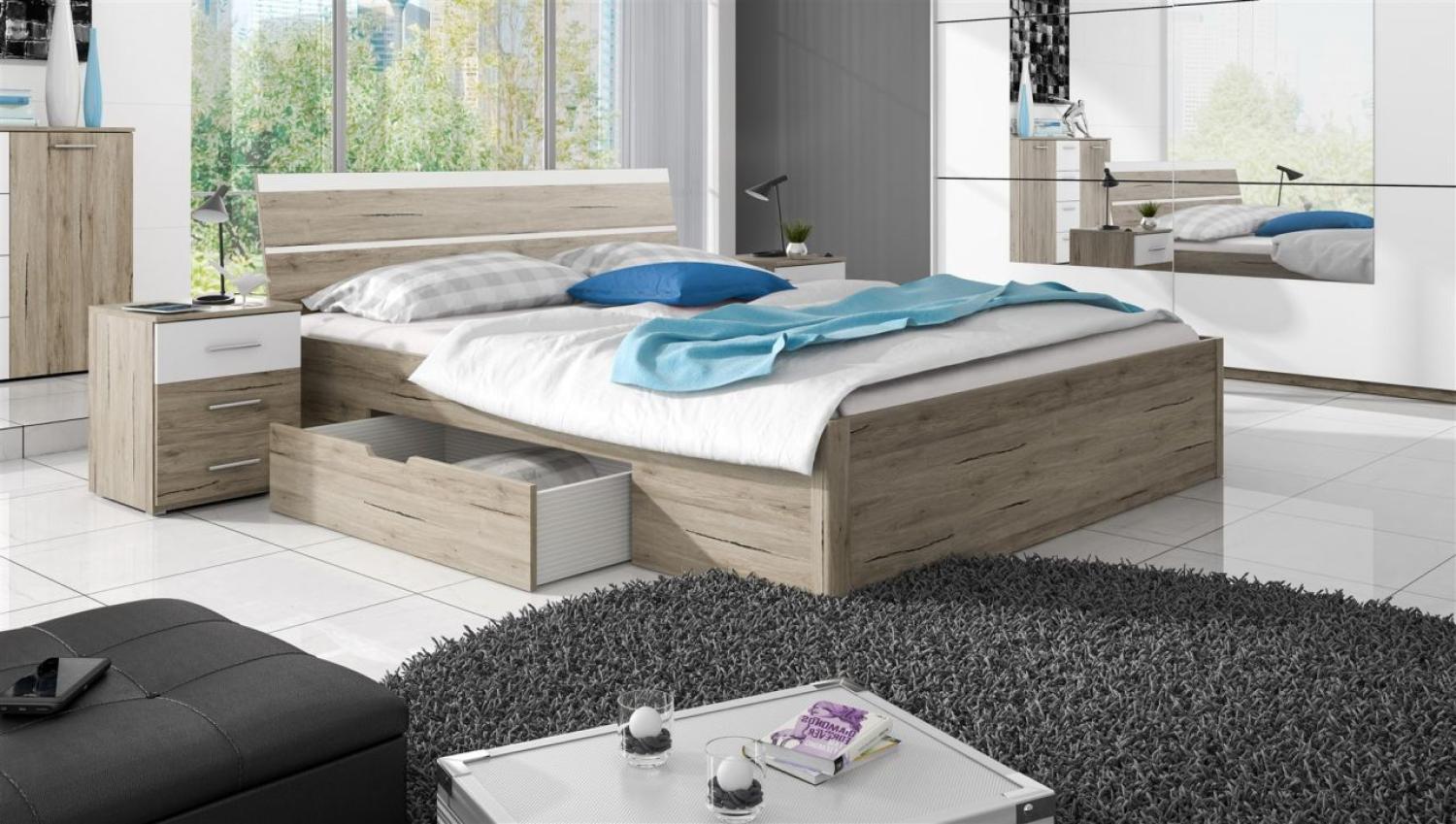 Bett ALVAR 180x200 cm Sanremo Eiche Bild 1