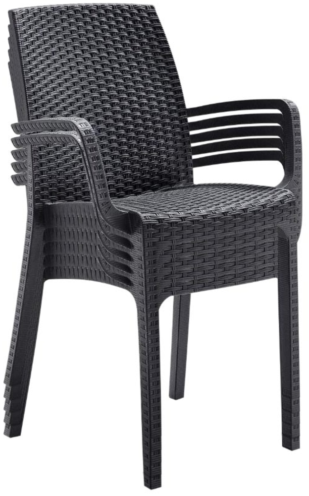 Bica Verona Gastronomie Stuhl 5er Set mit Armlehnen | Graphit | Gartenstuhl | Wetterfest Bild 1