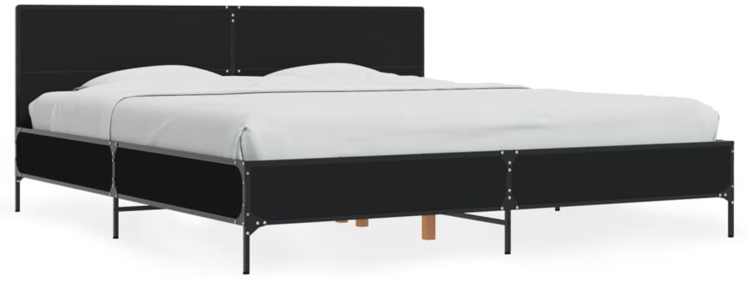 vidaXL Bettgestell Schwarz 200x200 cm Holzwerkstoff und Metall 3280017 Bild 1