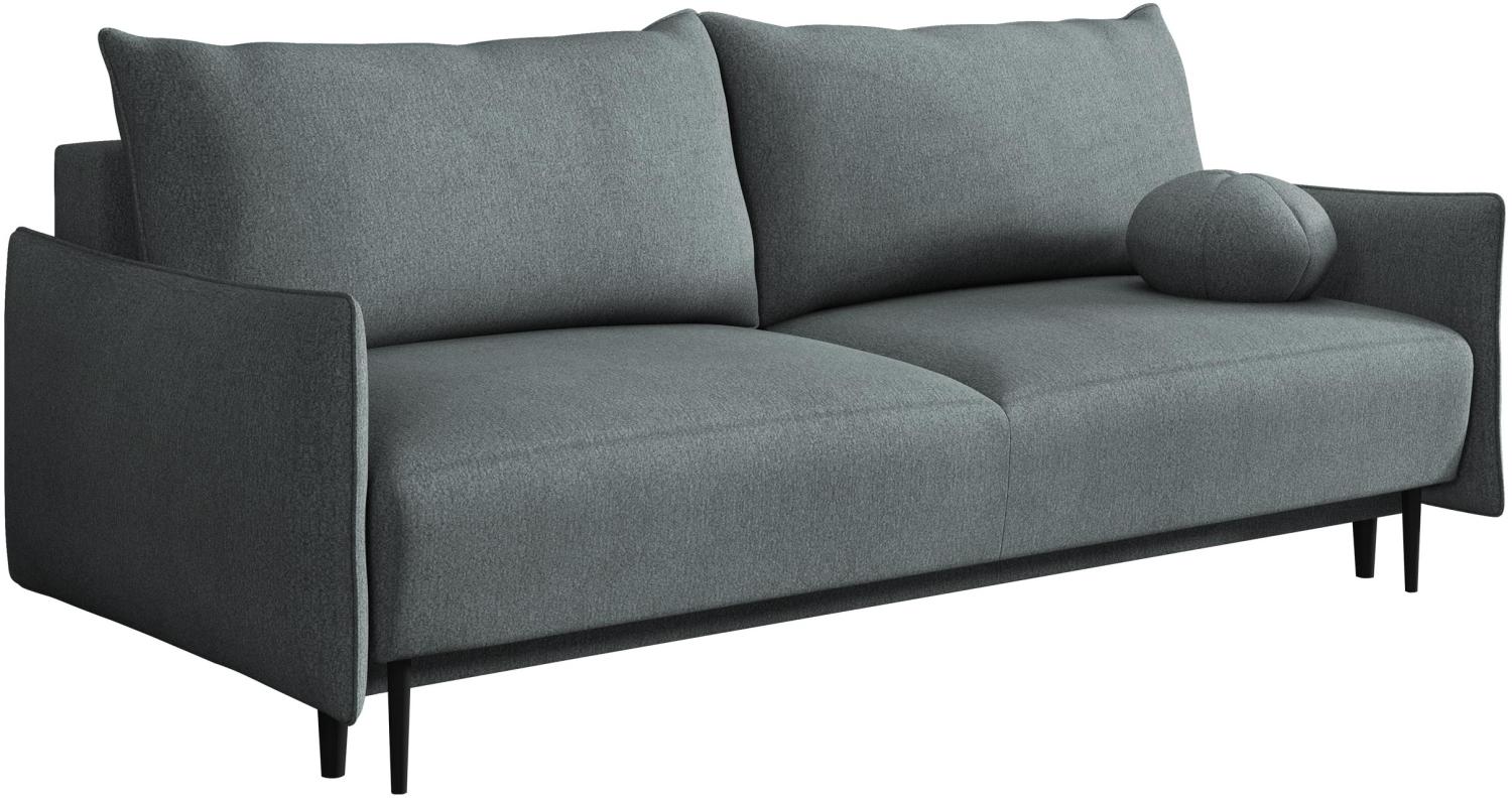 Sofa Dravolt mit Schlaffunktion, Bequeme 3 Sitzer Schlafsofa mit Bettkasten (Farbe: Velo 635) Bild 1