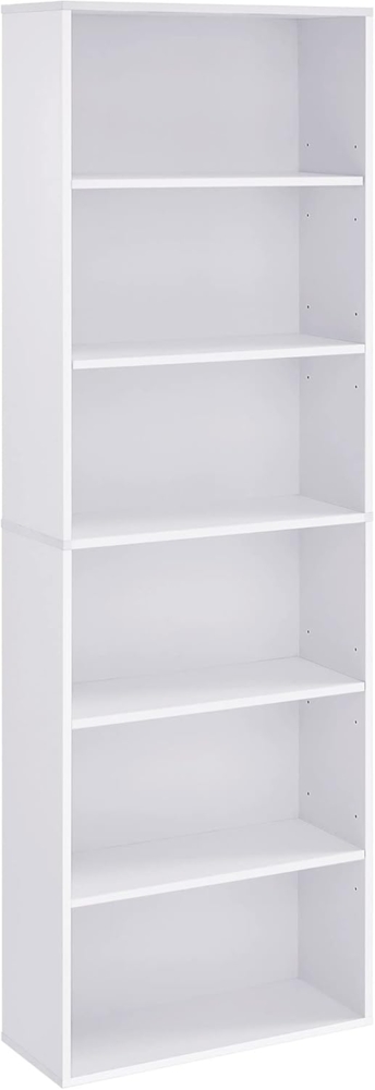 Vasagle Bücherregal, mit 6 Ebenen, Standregal, Aufbewahrungsregal, für Wohnzimmer, Büro, Schlafzimmer, Arbeitszimmer, skandinavischer Stil, 24 x 60 x 178,5 cm, weiß LBC169T14 Bild 1