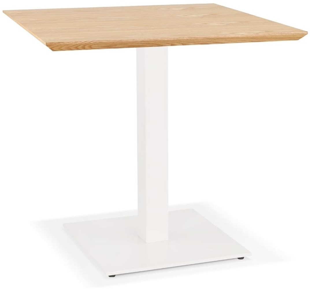 Kadima Design Esstisch 70 cm, Naturholz & Gusseisen, Quadrat, ideal für Gastronomie, 4 Personen, Beige-Weiß Bild 1