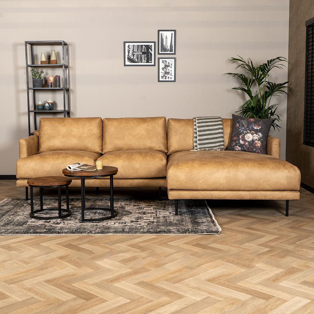 Bronx71 Ecksofa Denver Leder beige rechts Bild 1
