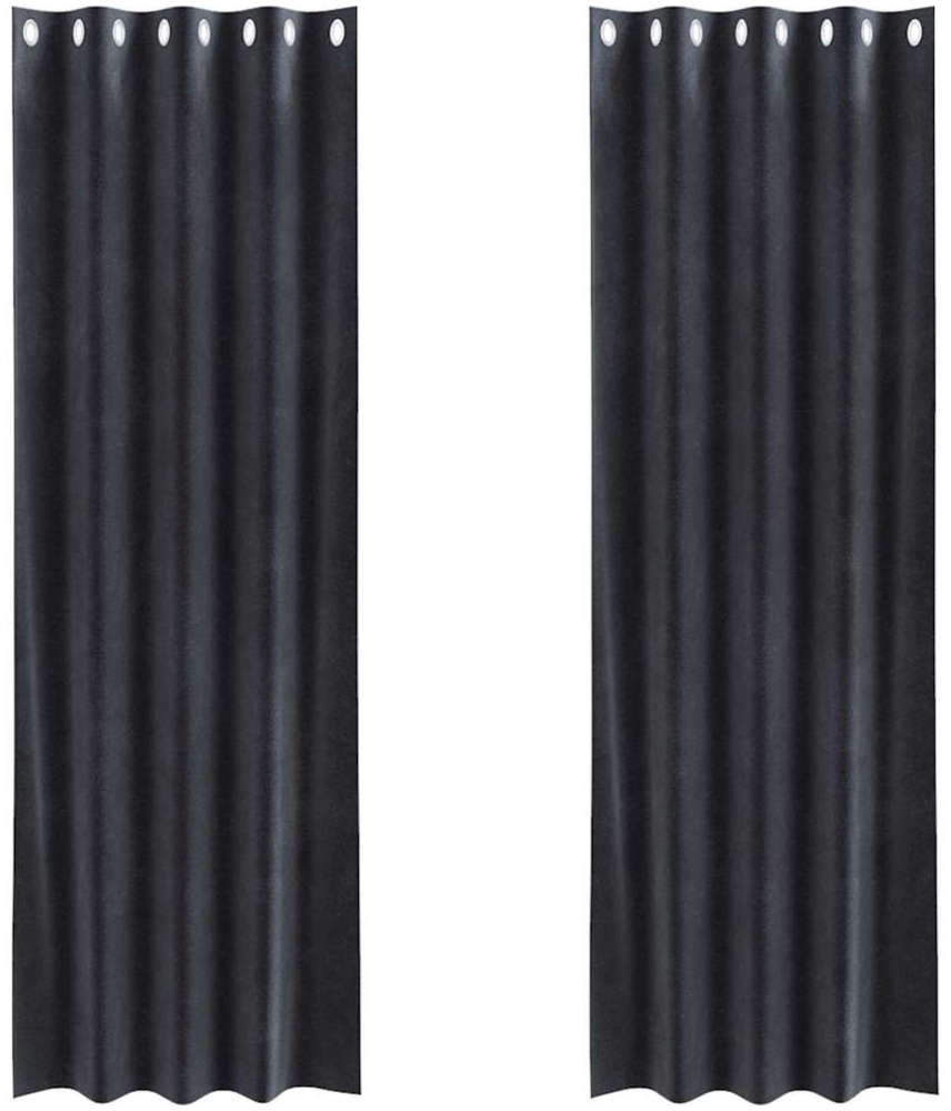 vidaXL Verdunkelungsvorhänge 2 pcs Dunkelgrau 140 x 245 cm Samt 4107226 Bild 1
