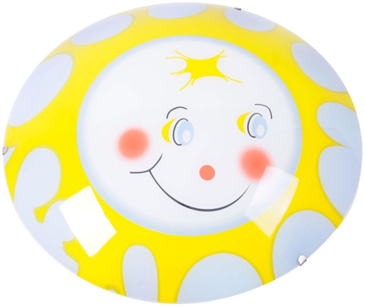 Kinderzimmer Deckenleuchte, weiß-gelb, Sonnen-Design, SUNNY Bild 1