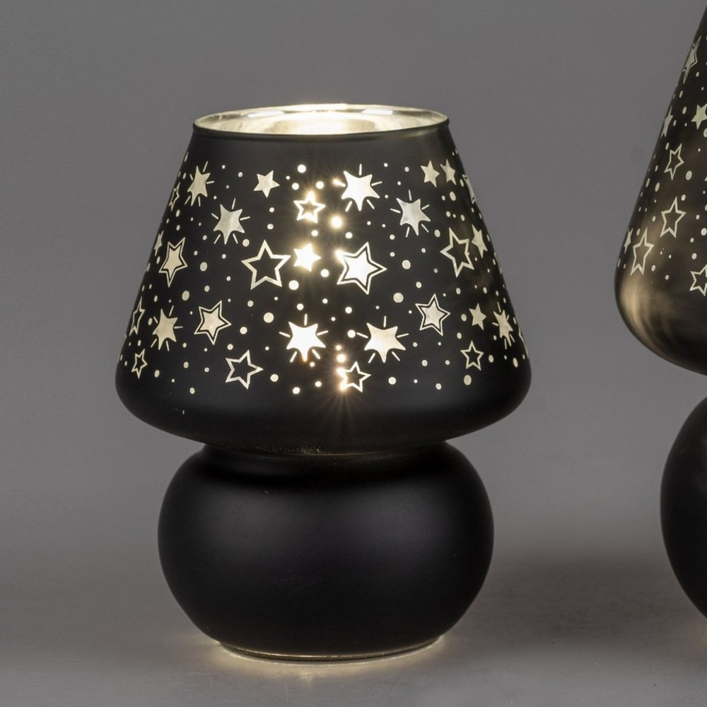 formano Nachttischlampe Festival, Mit Timerfunktion, Schwarz, Motiv: Sterne Bild 1