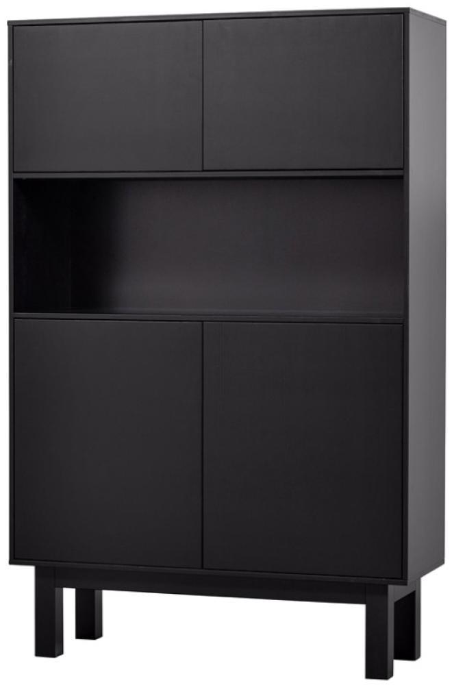 Schrank Fianca aus Kiefernholz 110 cm, Schwarz Bild 1