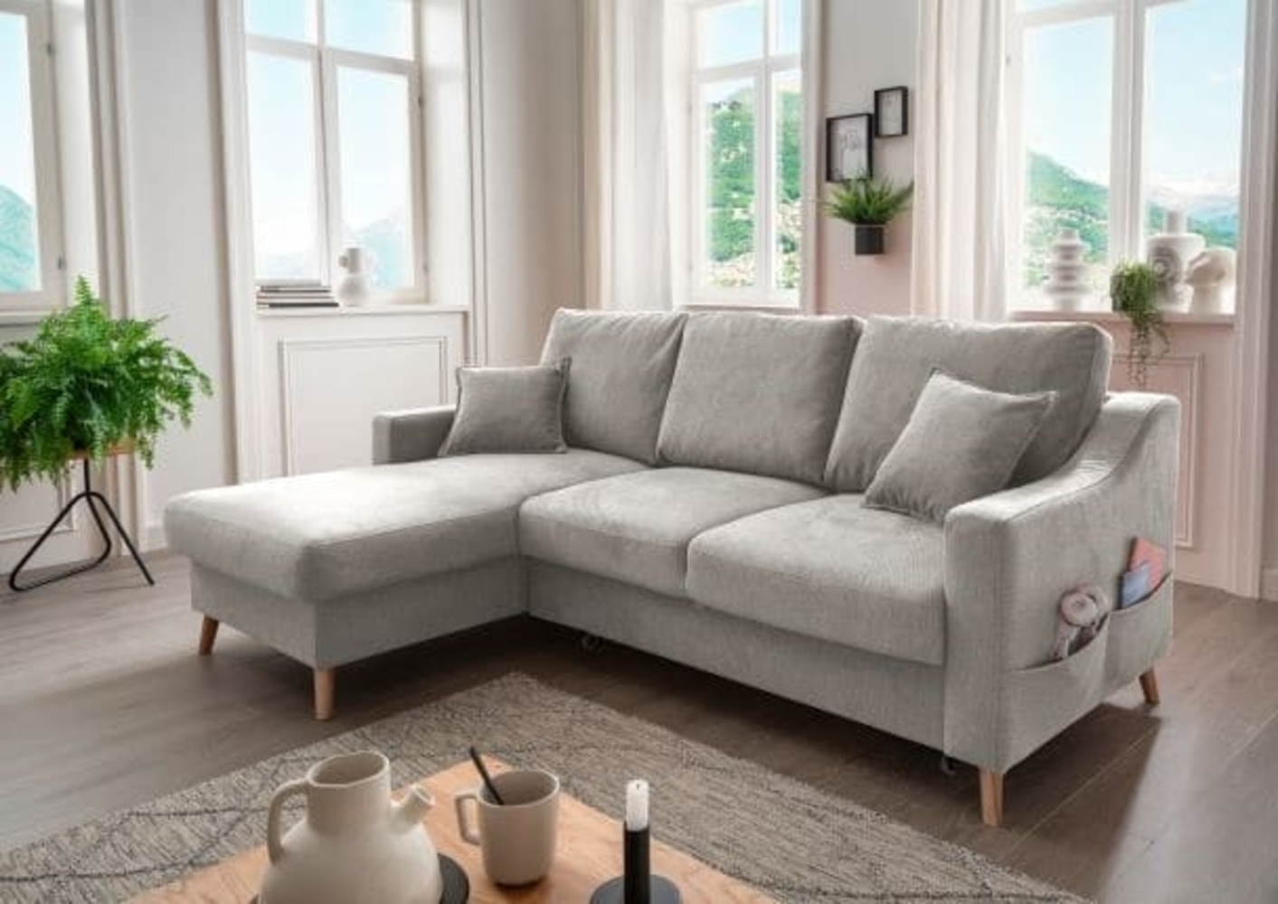 Benformato Ecksofa Valentina mit Bettkasten in verschiedenen Farben erhältlich Mikrofaser Bild 1