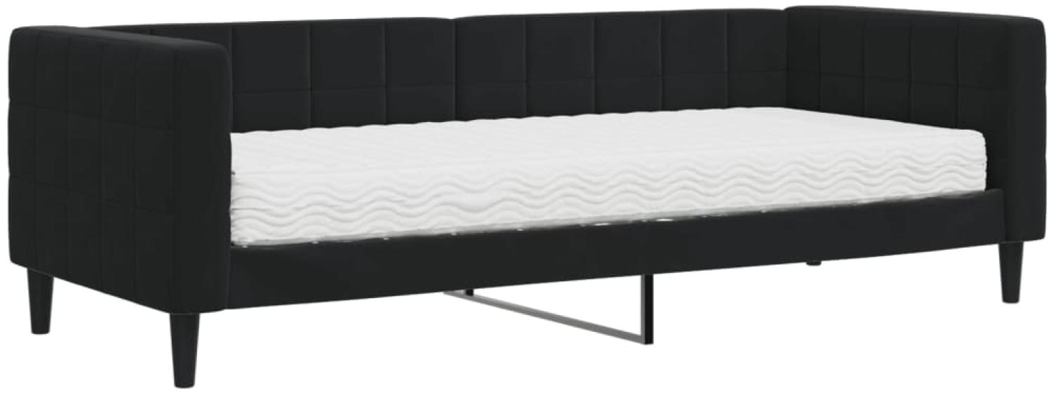 vidaXL Tagesbett mit Matratze Schwarz 80x200 cm Samt 3196664 Bild 1