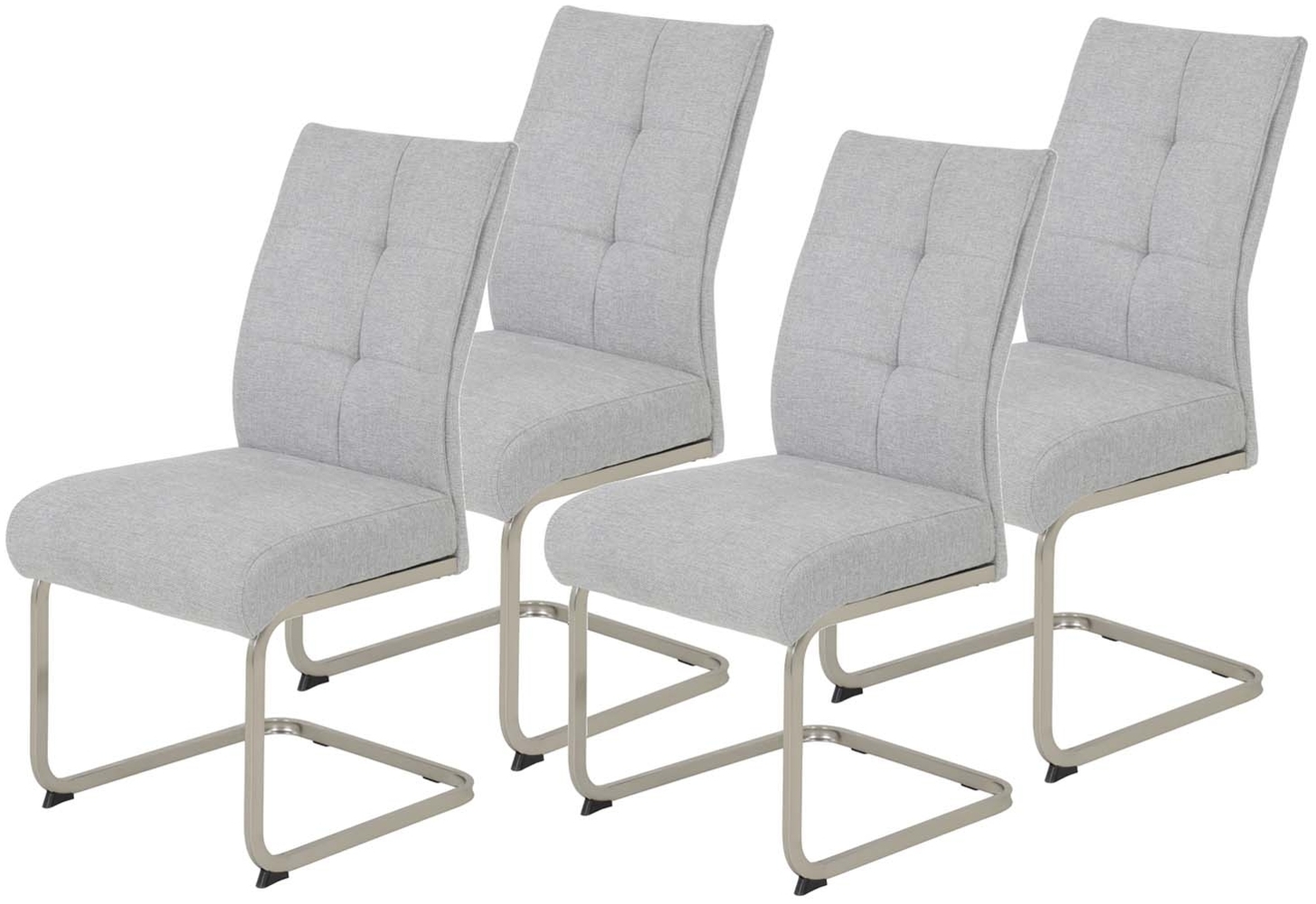 4er Set Schwingstuhl Ines, XL Sitzbreite - Grau Bild 1