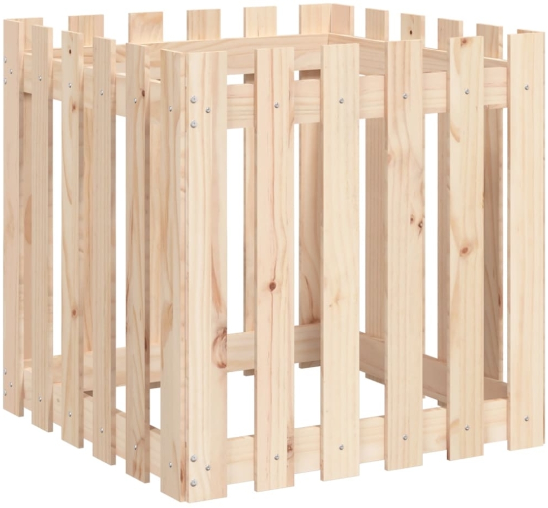 vidaXL Pflanzkübel Lattenzaun-Design 60x60x60 cm Massivholz Kiefer 832457 Bild 1