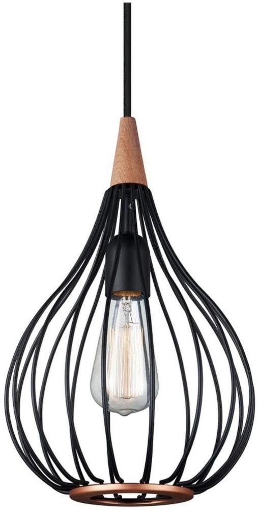 Halo Design No. 990907 LED Pendelleuchte DROPS, schwarz matt-Holz Ø 23 Bild 1