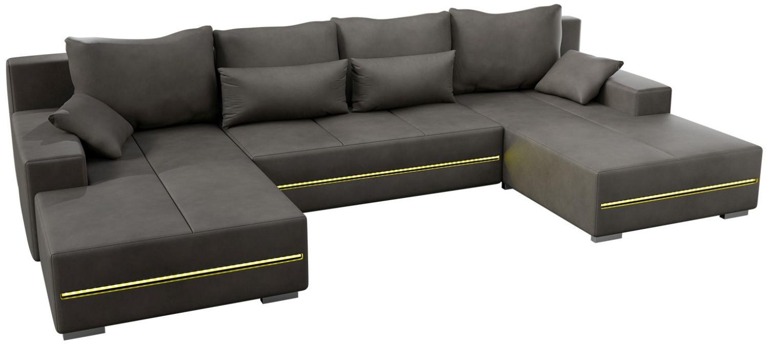 Juskys Sofa Malbun mit Schlaffunktion Hellgrau Bild 1