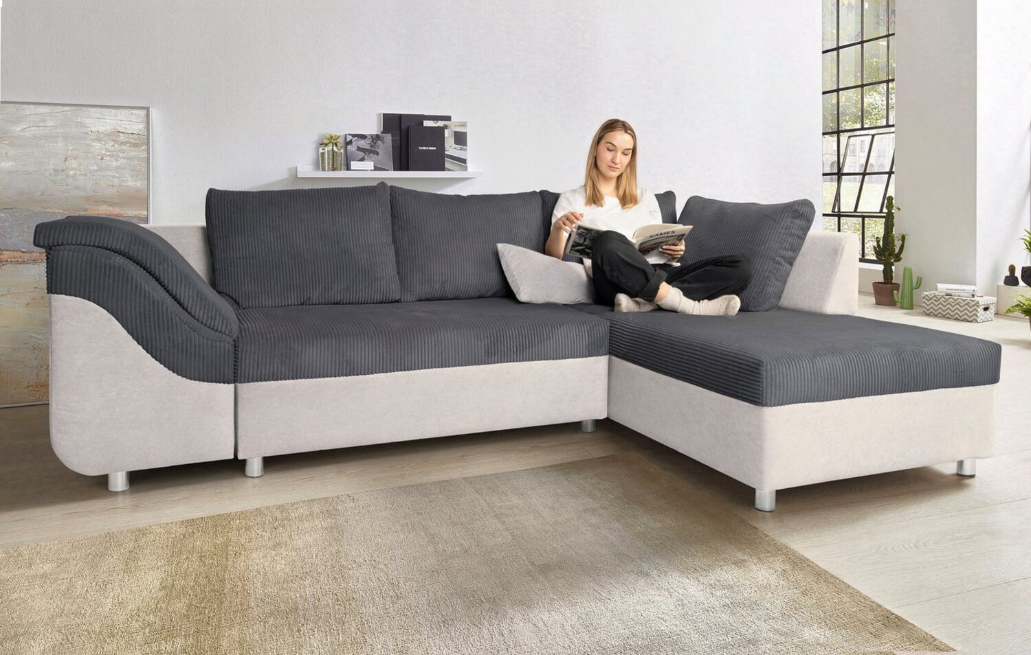 COLLECTION AB Ecksofa Sally L-Form, mit und ohne Bettfunktion, inklusive loser Rücken- und Zierkissen Bild 1