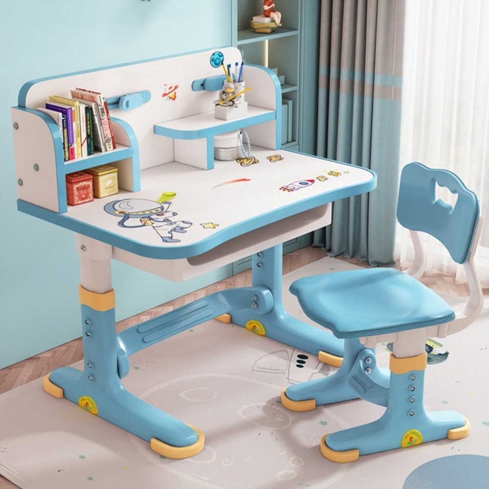 NUODWELL Kinderschreibtisch Kinderschreibtischstuhl-Set,Höheverstellbar Studiertisch Ergonomischer Bild 1