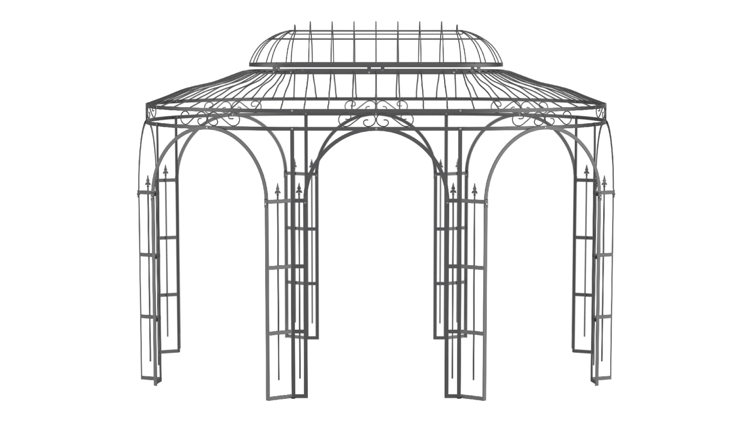 ELEO Eisenpavillon oval Verona 4 x 2,85 m pulverbeschichtet anthrazit Bild 1