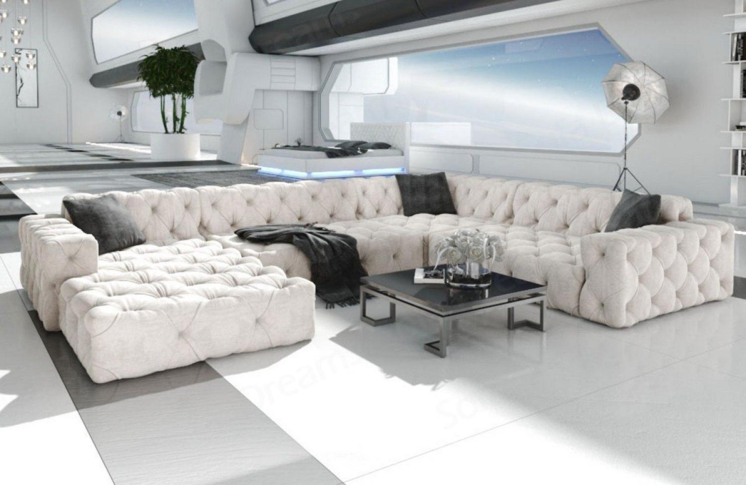 Sofa Dreams Wohnlandschaft Stoff Samt Design Sofa Polstersofa Menorca U Form Stoffsofa Modern Bild 1