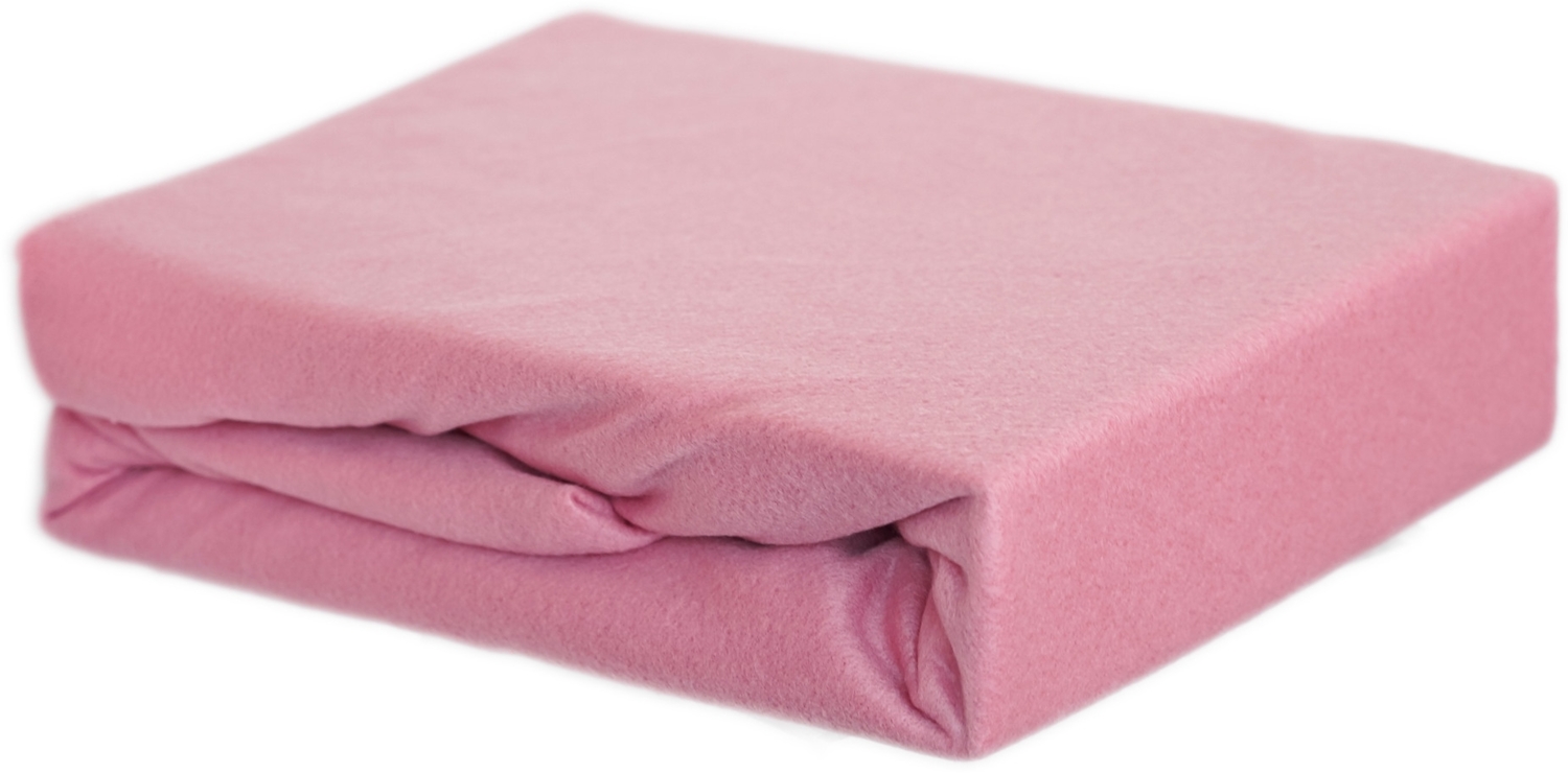 Thermofleece Spannbettlaken 140-160 x 200 cm + 30 cm mit Rundumgummizug - 125 gsm Rosa Bild 1