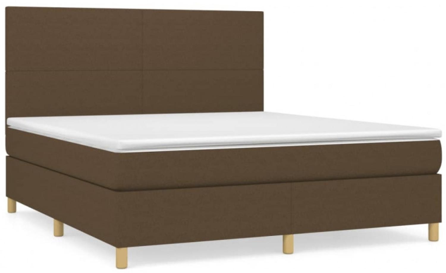 vidaXL Boxspringbett mit Matratze Dunkelbraun 180x200 cm Stoff 3142196 Bild 1