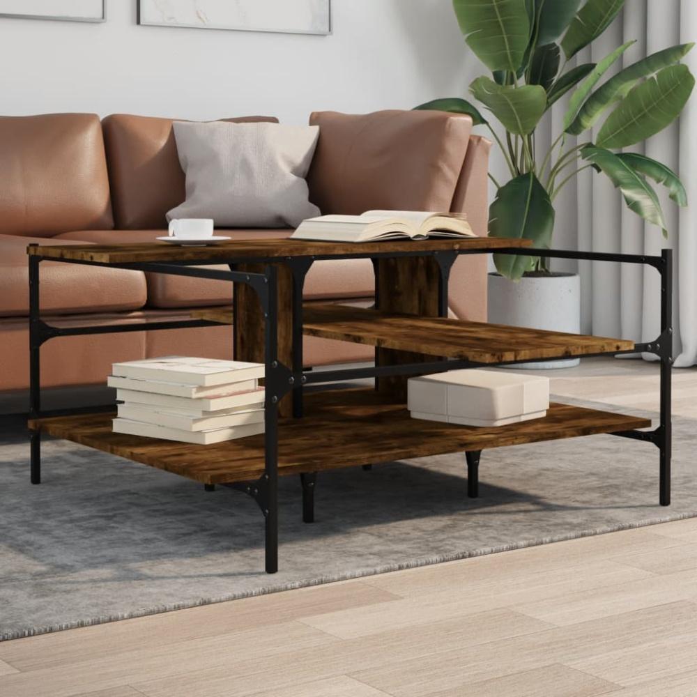 vidaXL Couchtisch Räuchereiche 100x100x48,5 cm Holzwerkstoff 842313 Bild 1