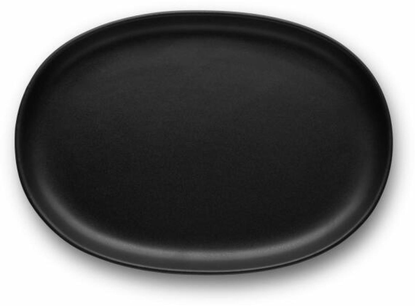 Eva Solo Nordic kitchen Teller Oval, Speiseteller, Servierteller, Servierplatte, Steinzeug, Black / Schwarz, 26 cm, 512701 Bild 1