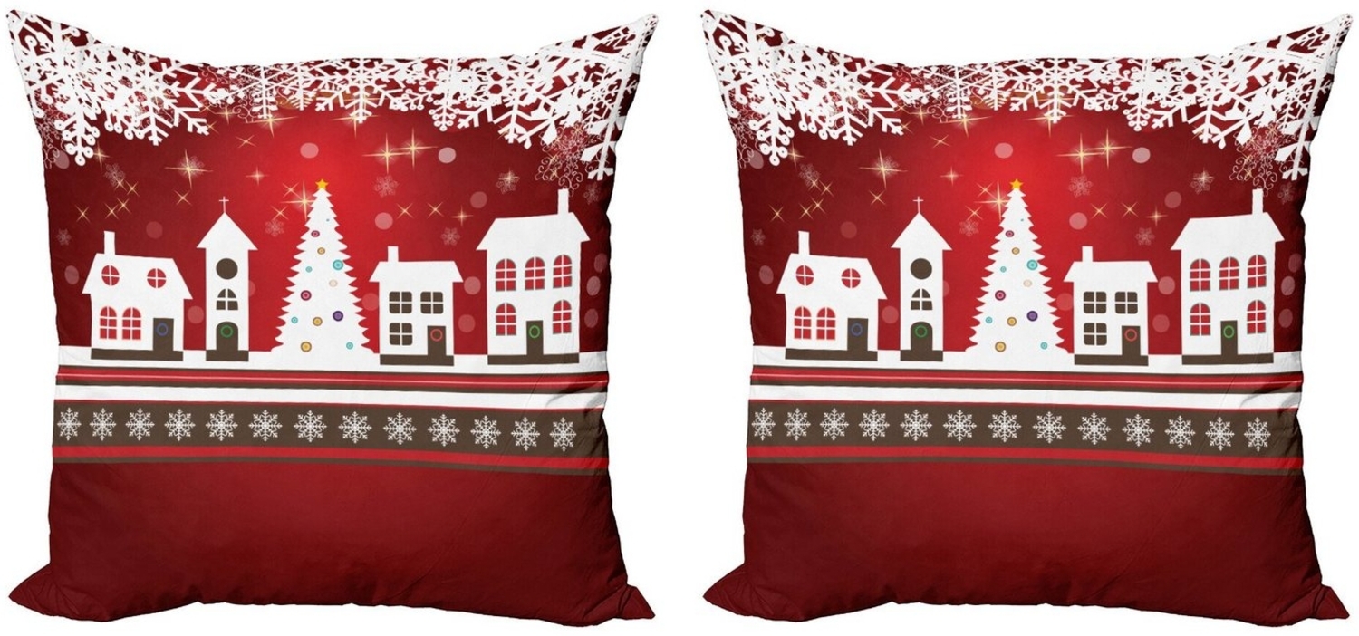 Abakuhaus Kissenbezüge Modern Accent Doppelseitiger Digitaldruck, (2 Stück), Weihnachten Winter-Thema-Baum Bild 1