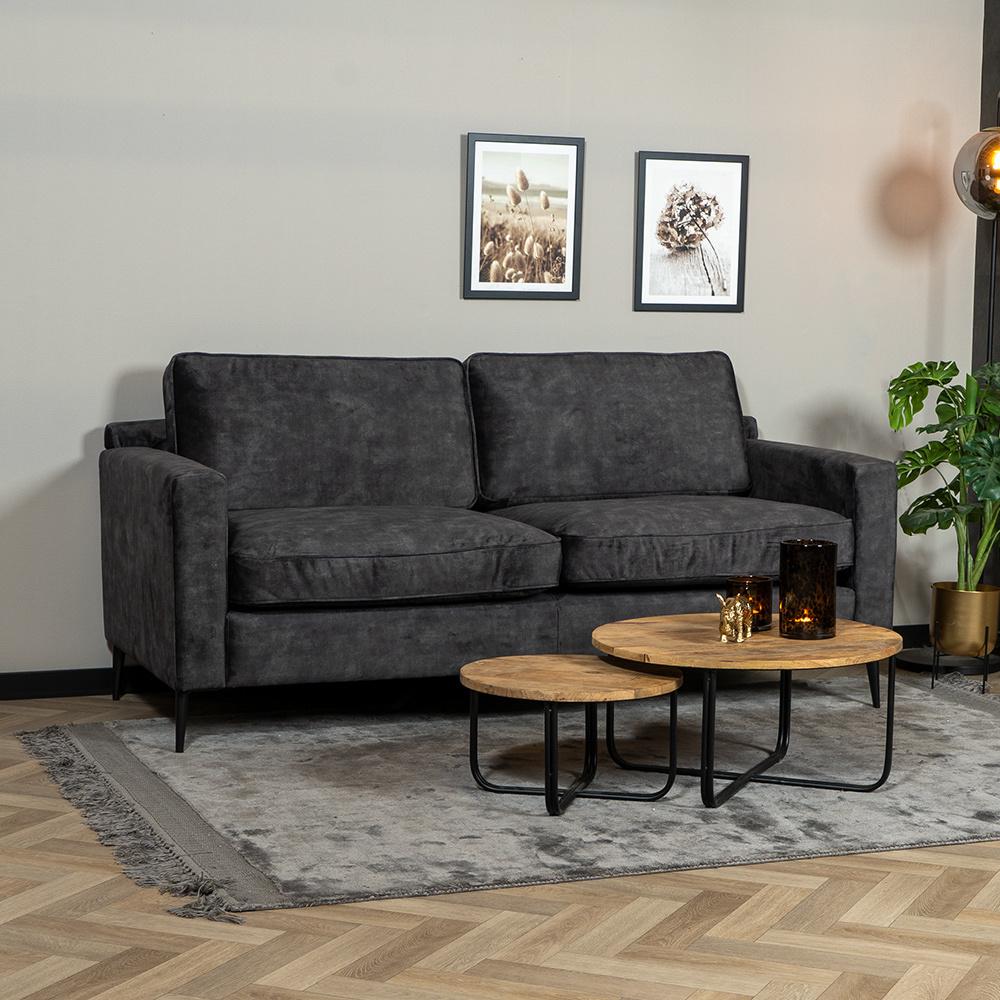 Bronx71 Samt Sofa 3-Sitzer Florida anthrazit Bild 1