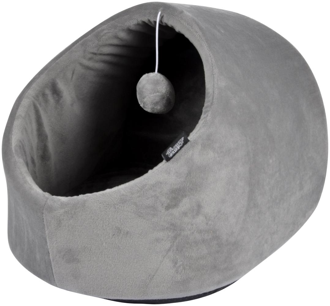 dynamic24 Haustier Katzen Nest Haus Bett Katzenhöhle Höhle Spielhöhle Schlafhöhle Ball, 35x38x26 cm, Grau Bild 1