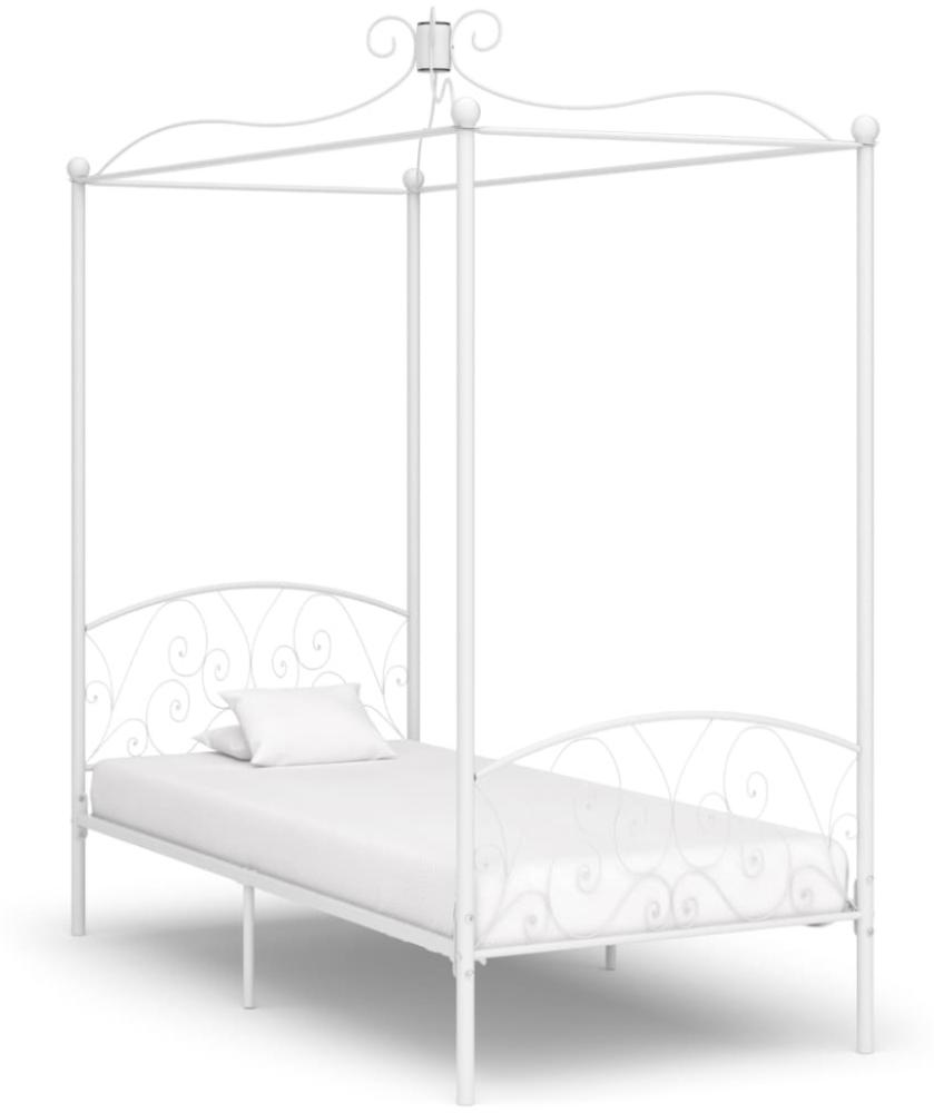 vidaXL Himmelbett-Gestell Weiß Metall 90 x 200 cm 284468 Bild 1