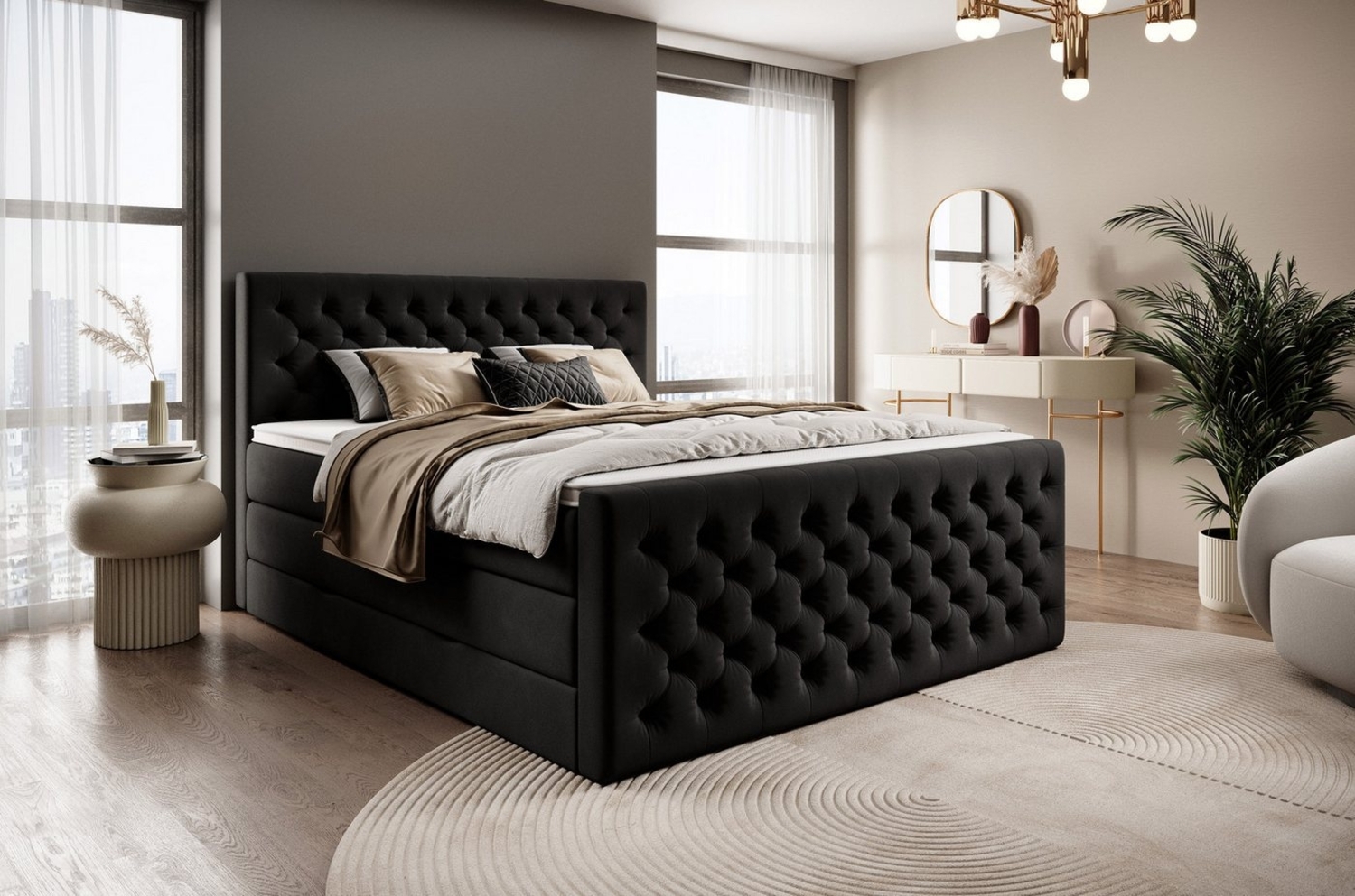 wonello Boxspringbett Victoria, mit Bettkasten, Matratzen und wonello premium Topper - edler Samt Bild 1