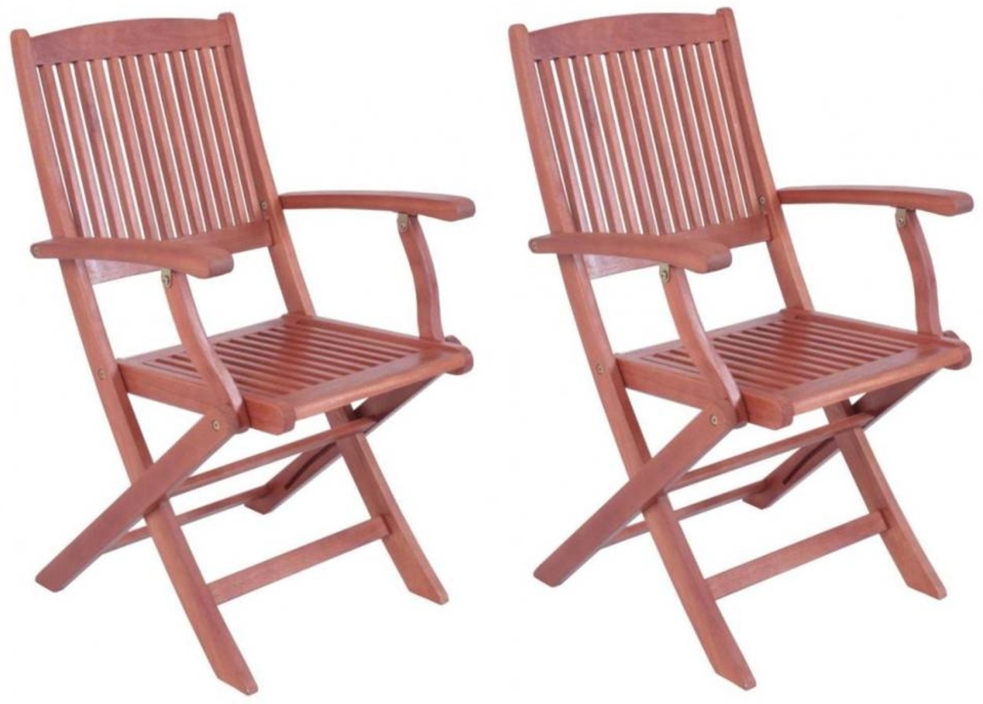Gartensessel 2er Set Klappsessel mit Armlehne Eukalyptus geölt Bild 1