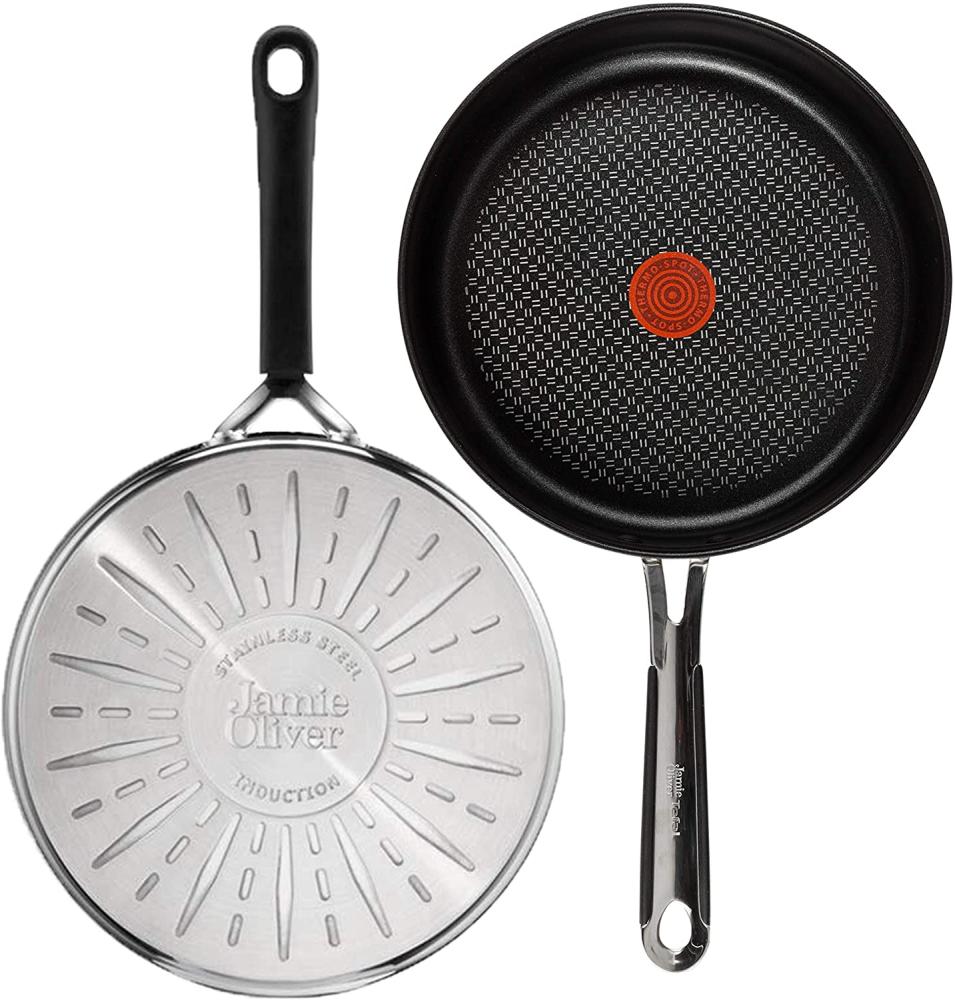 Tefal J90925 Jamie Oliver Schmorpfanne 25 cm mit Deckel 4 tlg, - Servierpfanne Induktion Antihaft Bild 1