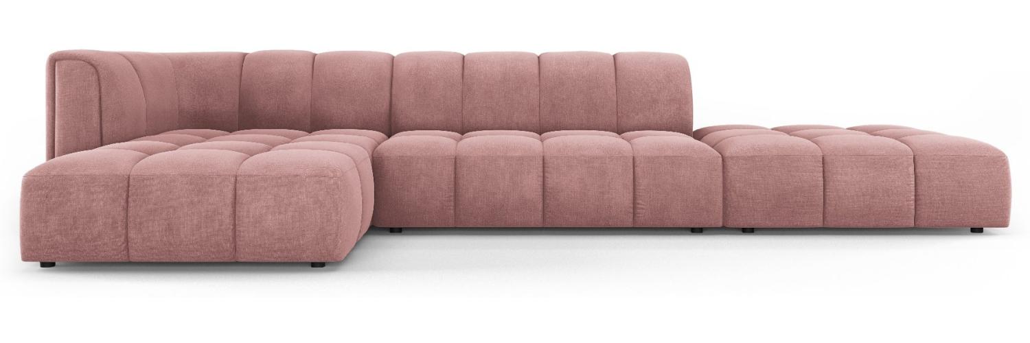 Micadoni Modulares Ecksofa Serena 5-Sitzer offene Seite, Strukturierter Stoff, Rosa, Links Bild 1