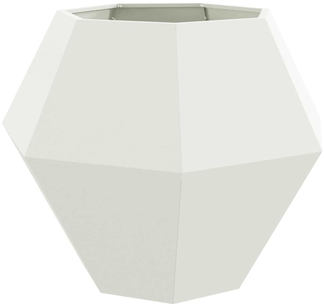 vidaXL Pflanzkübel Weiß 100 x 100 x 80 cm Stahl 884026 Bild 1