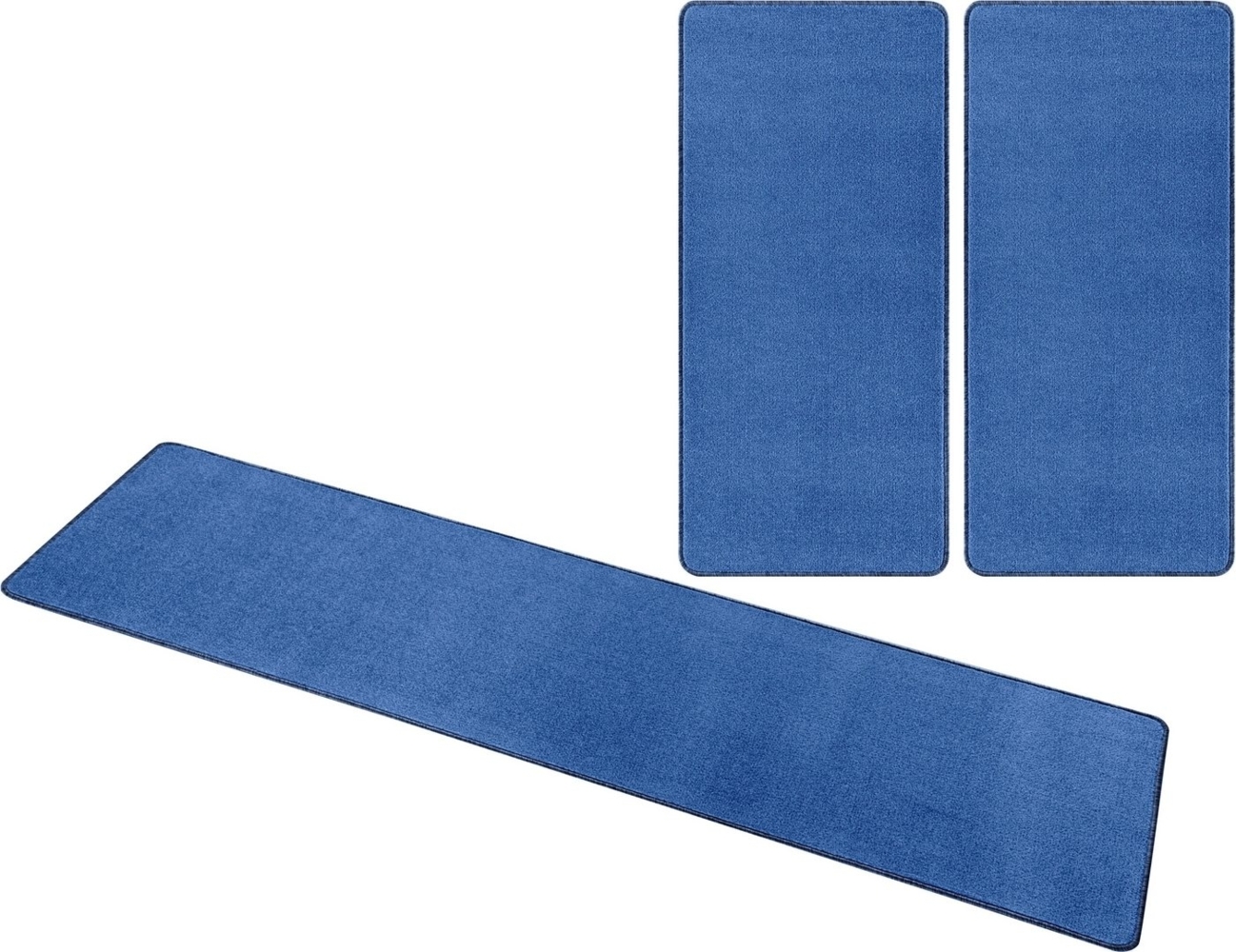 Bettumrandung Nasty Floor | Bettvorleger 3er Set - blau - 70x140/70x140/70x240 cm Bild 1