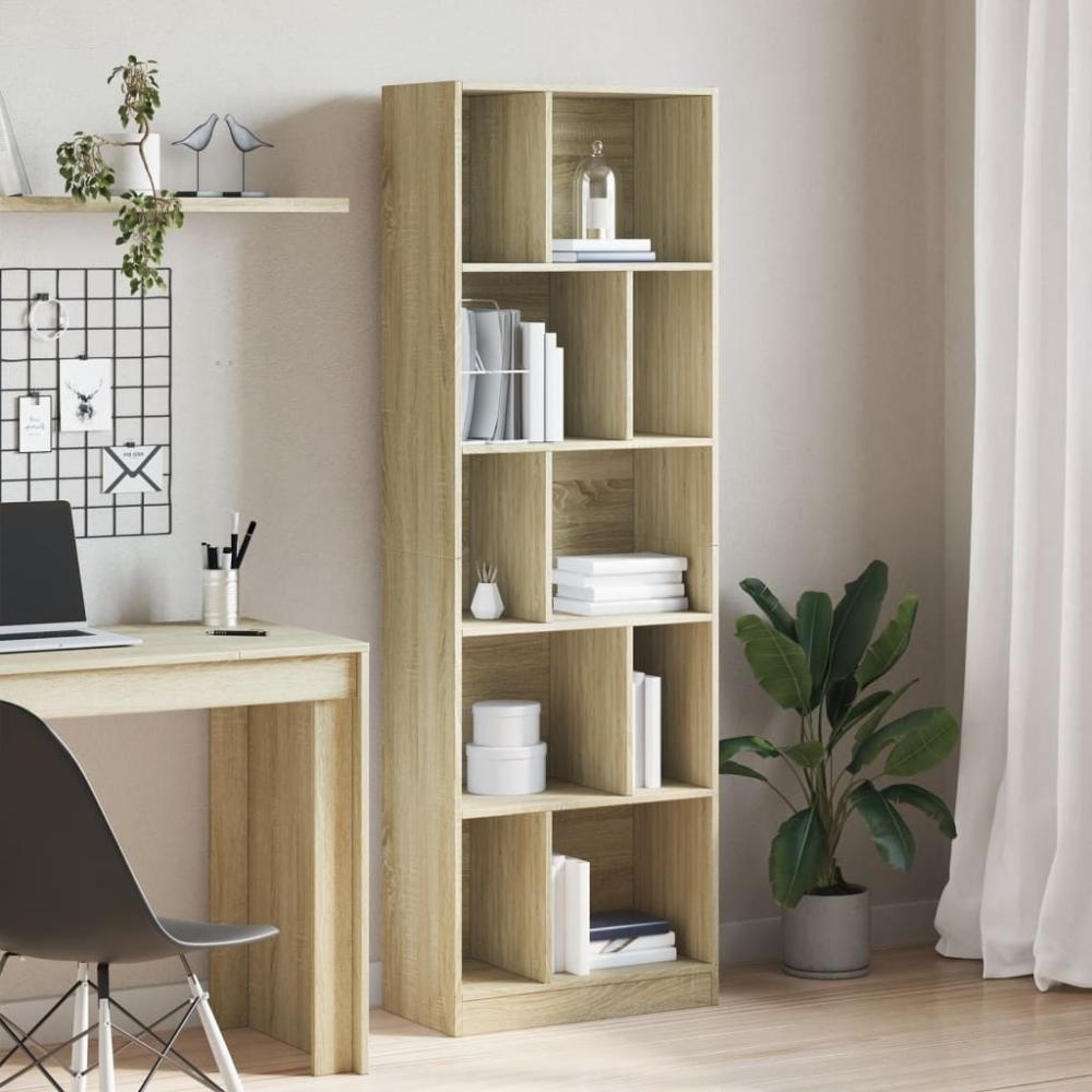 vidaXL Bücherregal Sonoma-Eiche 57x28,5x174 cm Holzwerkstoff 847991 Bild 1