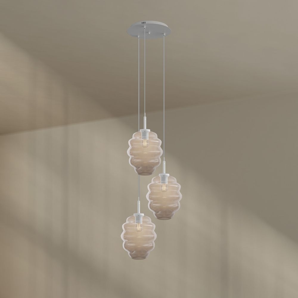 s.luce Echos Galerieleuchte 3-flammig Ø 40cm Baldachin Ø 25cm Klar, Weiß Bild 1