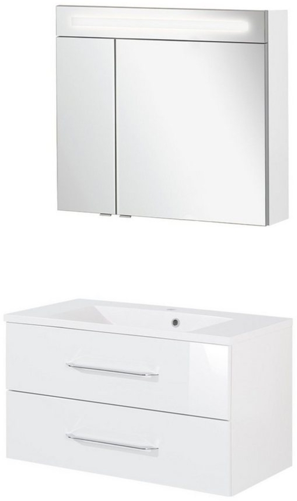 Fackelmann B.CLEVER Badmöbel Set 3-teilig, 90 cm, Weiß Bild 1