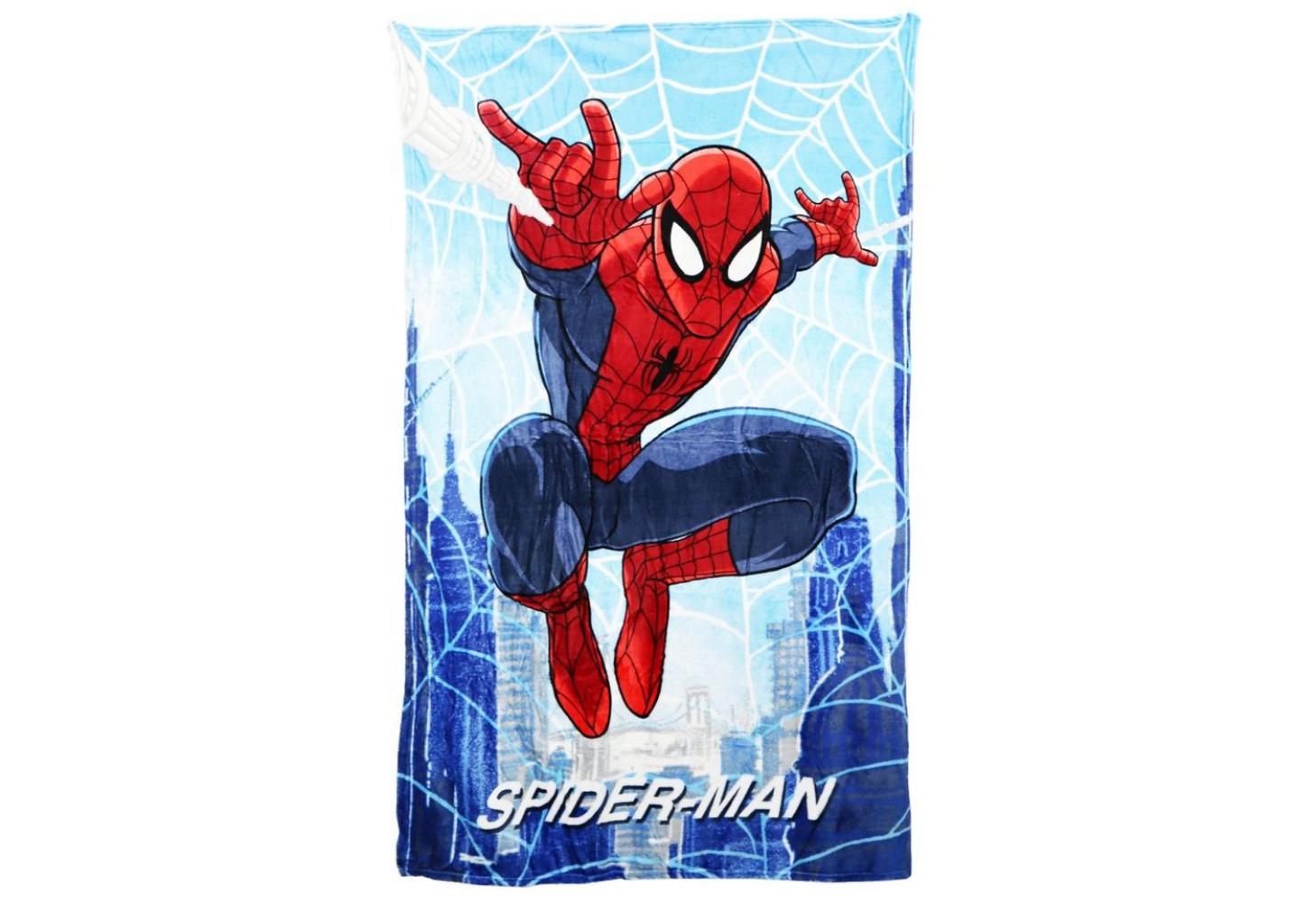 Wohndecke Marvel Spiderman Kinder Flanell Kuscheldecke 110x150 cm, MARVEL Bild 1