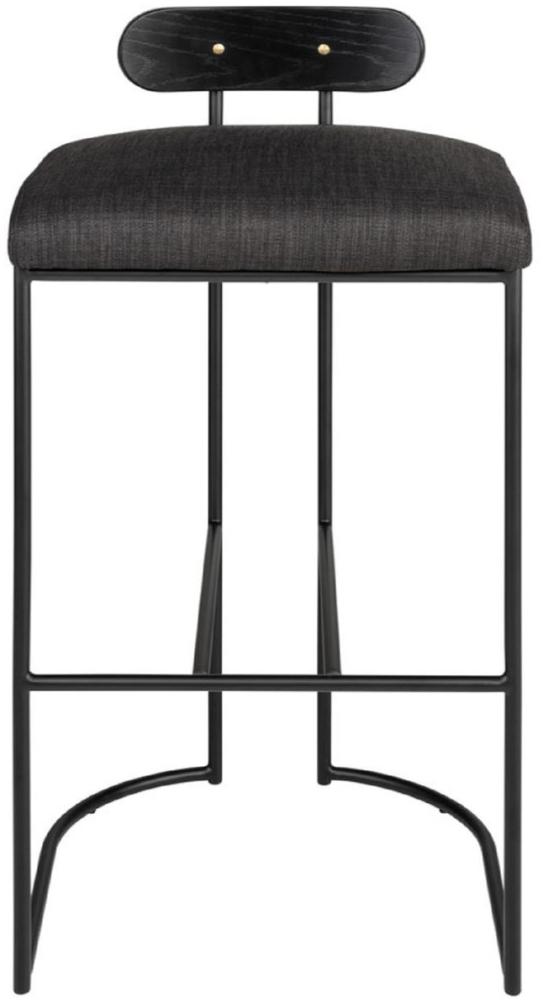 Casa Padrino Designer Barstuhl Schwarz 46 x 46 x H. 92 cm - Moderner Barhocker mit pulverbeschichtetem Stahl - Luxus Barmöbel Bild 1