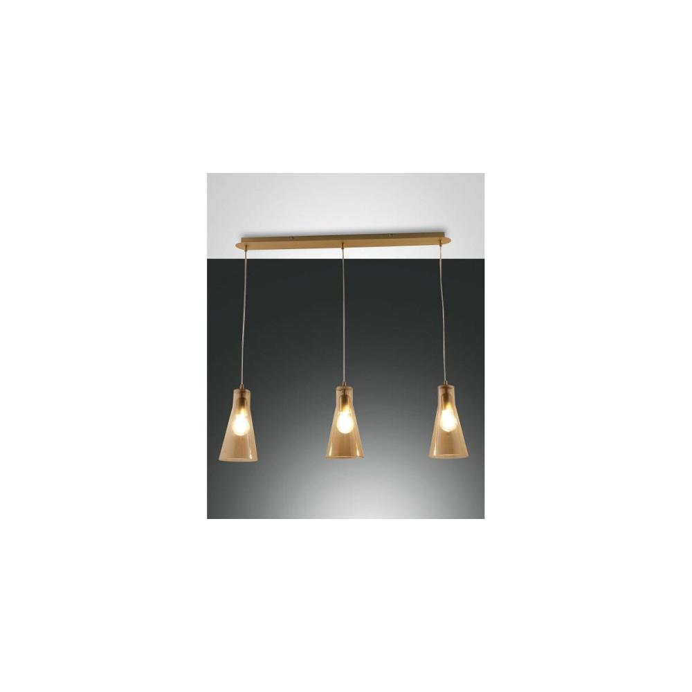 FABAS LUCE No. 3596-47-125 Pendelleuchte Dafne 3-flammig Amber E27 Bild 1