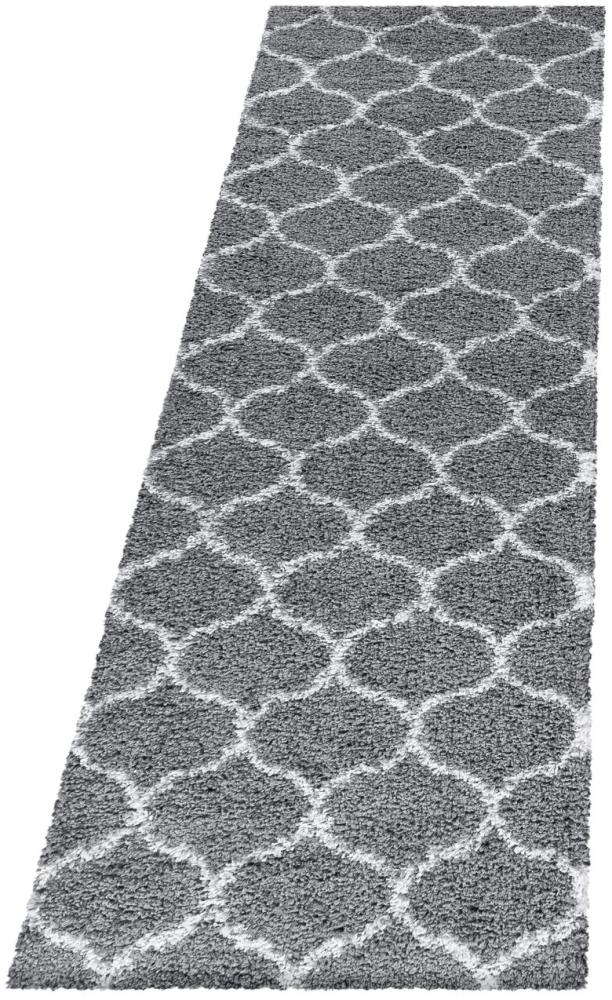 Hochflor Teppich Serena Läufer - 80x250 cm - Grau Bild 1