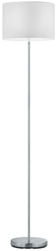 Trio Leuchten 'Hotel' LED-Stehleuchte, Metall nickel matt / Stoffschirm weiß, exkl. 1x E27 Bild 1