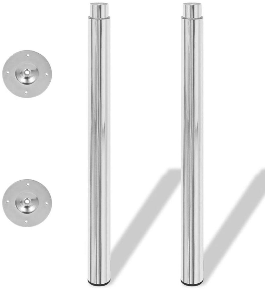 2 x Teleskopfuß Tischfuß Stützfuß Tischbein Chrom 710 mm-1100 mm 242151 Bild 1