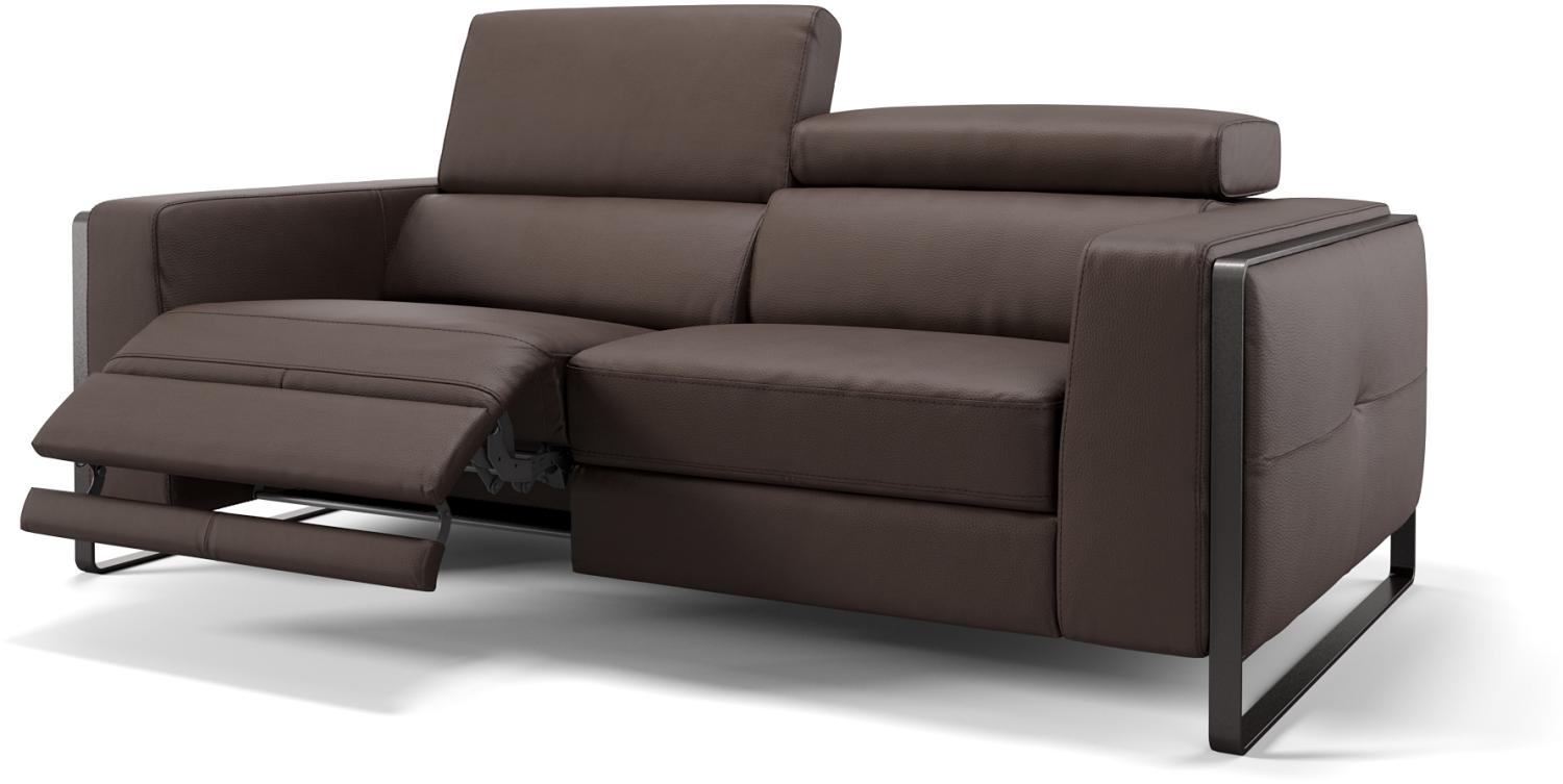 Sofanella Dreisitzer MANZANO Ledercouch Funktionssofa Couch in Braun Bild 1