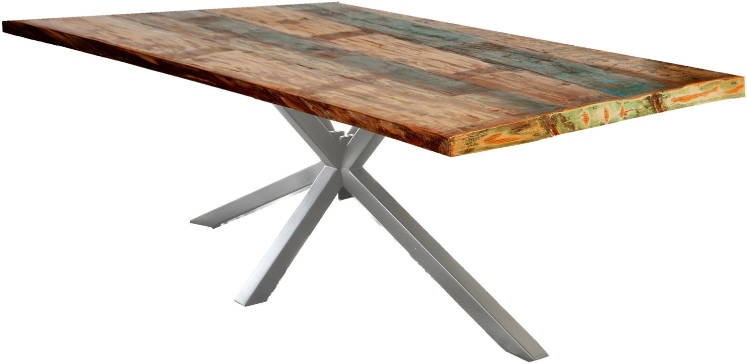 Esstisch 240x100 Altholz bunt Metall Holztisch Speisetisch Küchentisch Tisch Bild 1