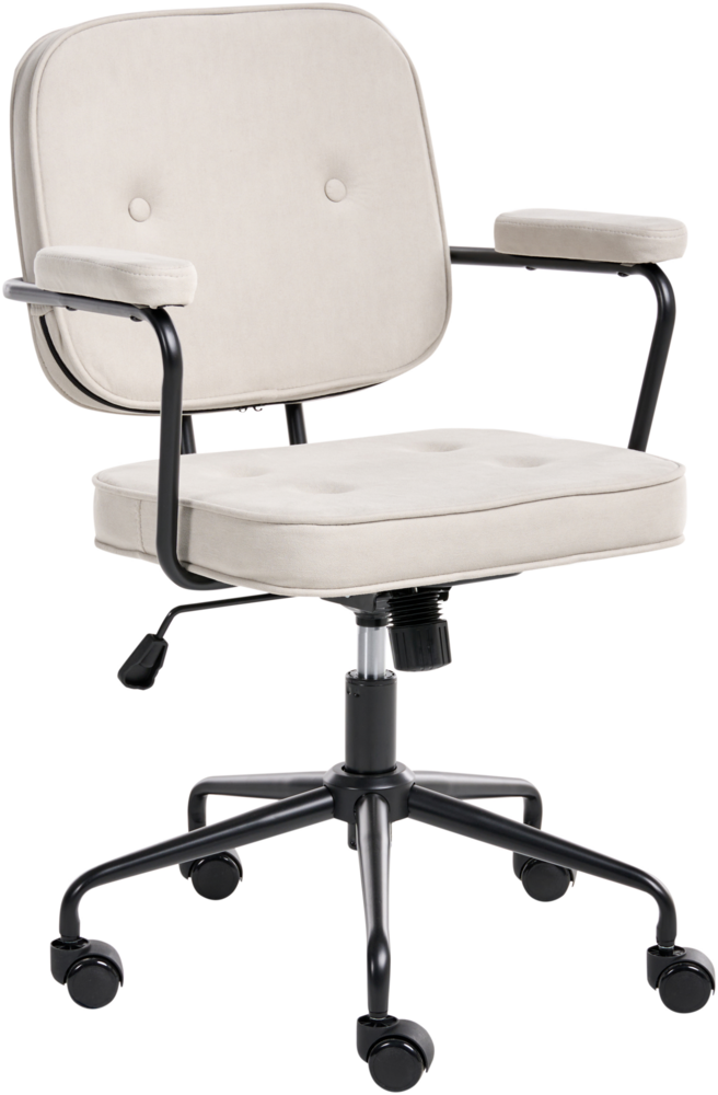 Schreibtischstuhl PAWNEE Samtstoff Hellbeige Bild 1