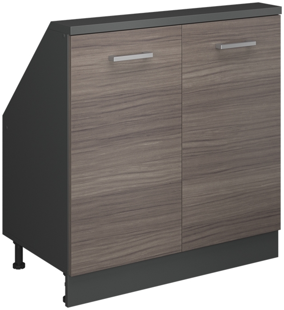 Küchenschrank für Dachschrägen R-Line Edelgrau 80 cm mit 2 Türen Vicco Bild 1