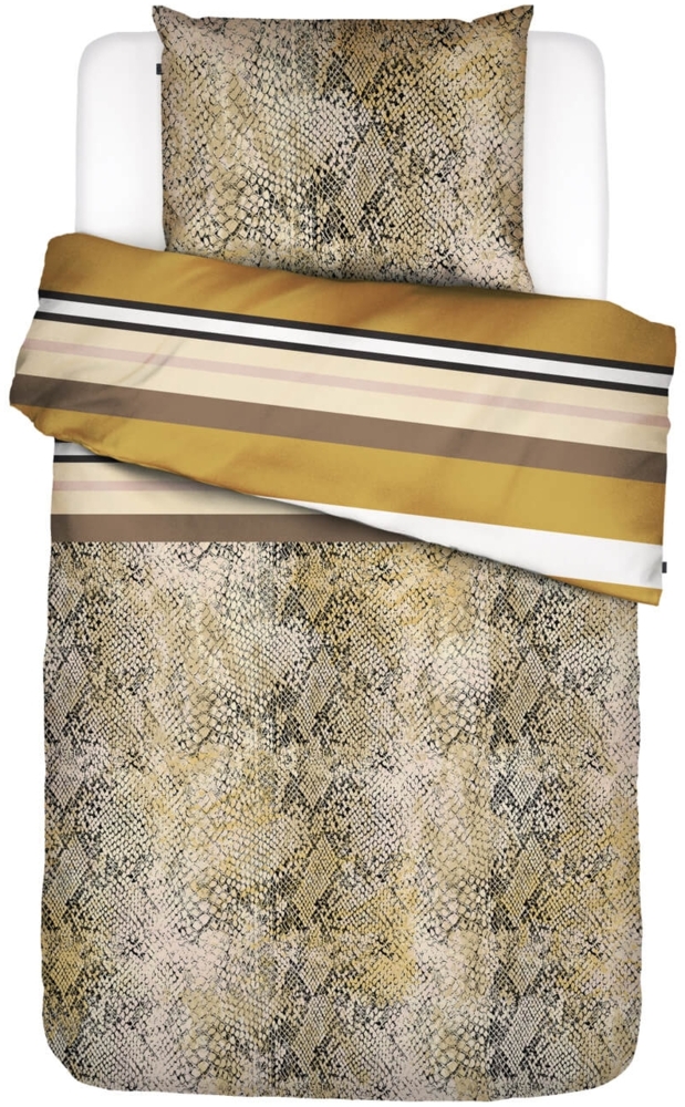 ESSENZA Bettwäsche Cleo Mustard Satin 155 x 220 + 80 x 80 cm Bild 1